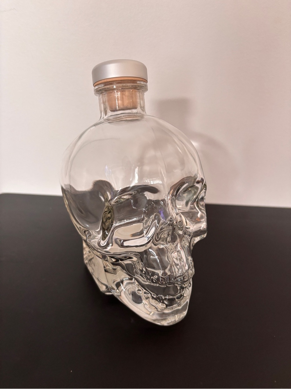 Clear Glass Skull Bottle